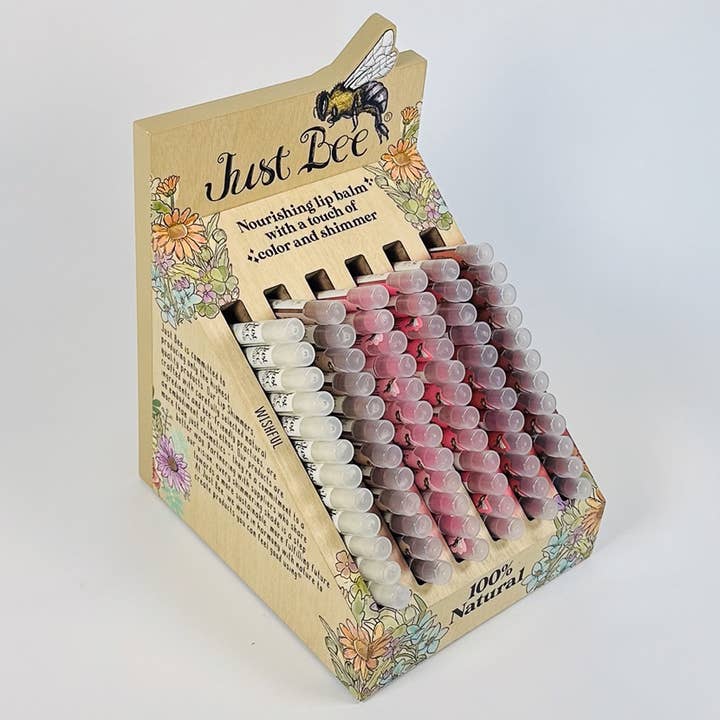 Just Bee - Wholesale Retailer Display - Beauty & Wellness - Lip Shimmer - Large Shimmer Display - Filled2