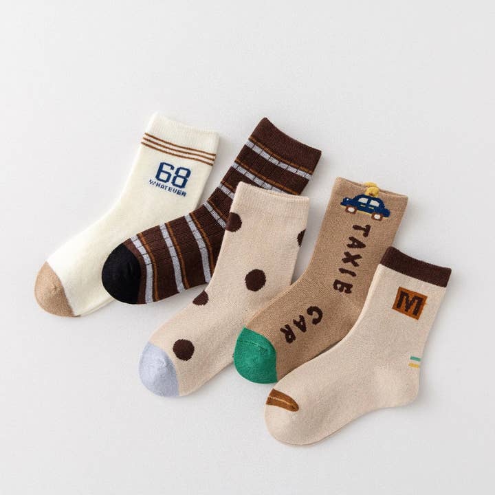Set di 5 Calzini Taxi I Neonato e Bambino per la vendita all'ingrosso da parte di Tites Chaussettes