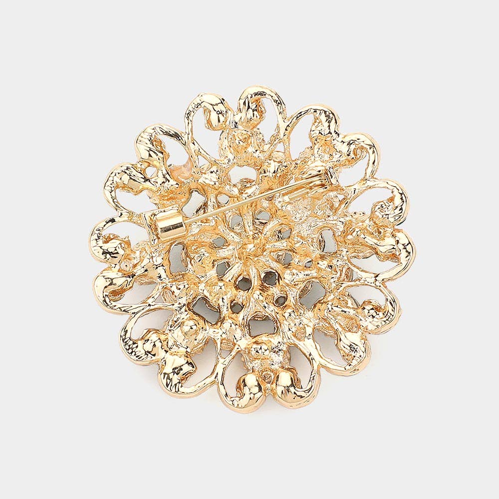Sensibling Corp. – Engroshandel Broche – Blomsterhjerte Krystal Rhinsten Broche5