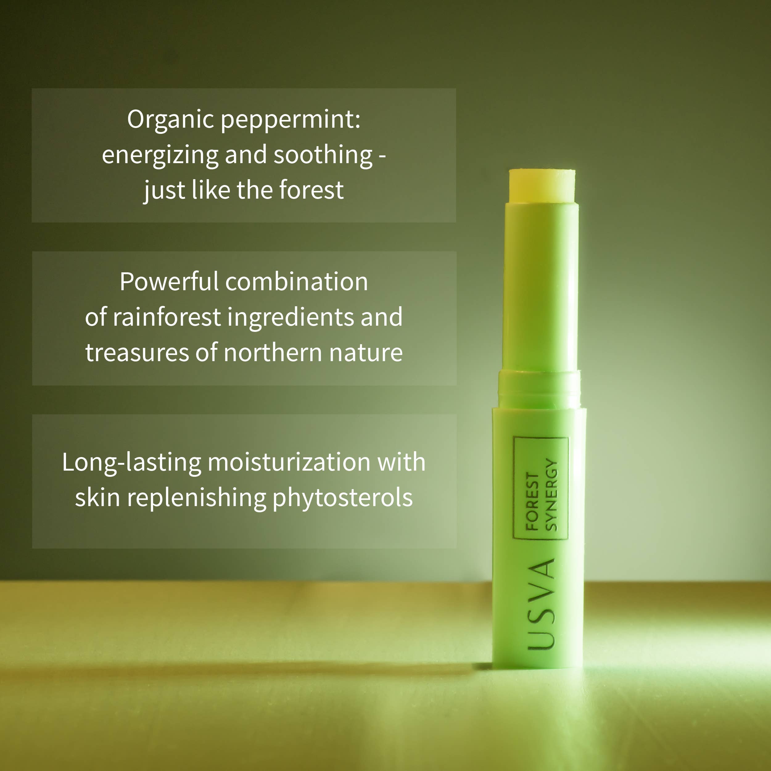Usva Cosmetics - Wholesale Lip Balm - Forest Synergy Energizing & Soothing Lip Balm2