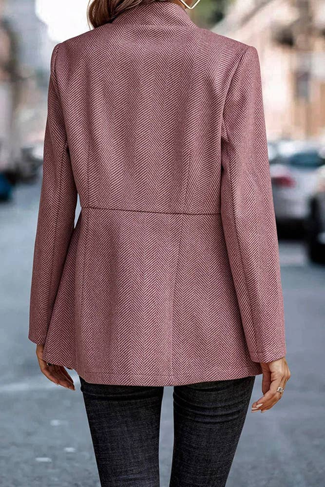 UNISHE - Wholesale Coat - Women's - Front Open Jacquard Suit Coat GSS08311