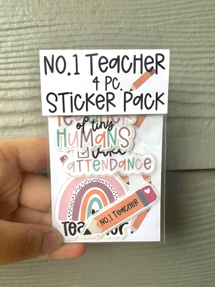 Paquete de pegatinas para profesores, resistente al agua, para teléfono y portátil para venta al por mayor de Crafted by Taryn, LLC