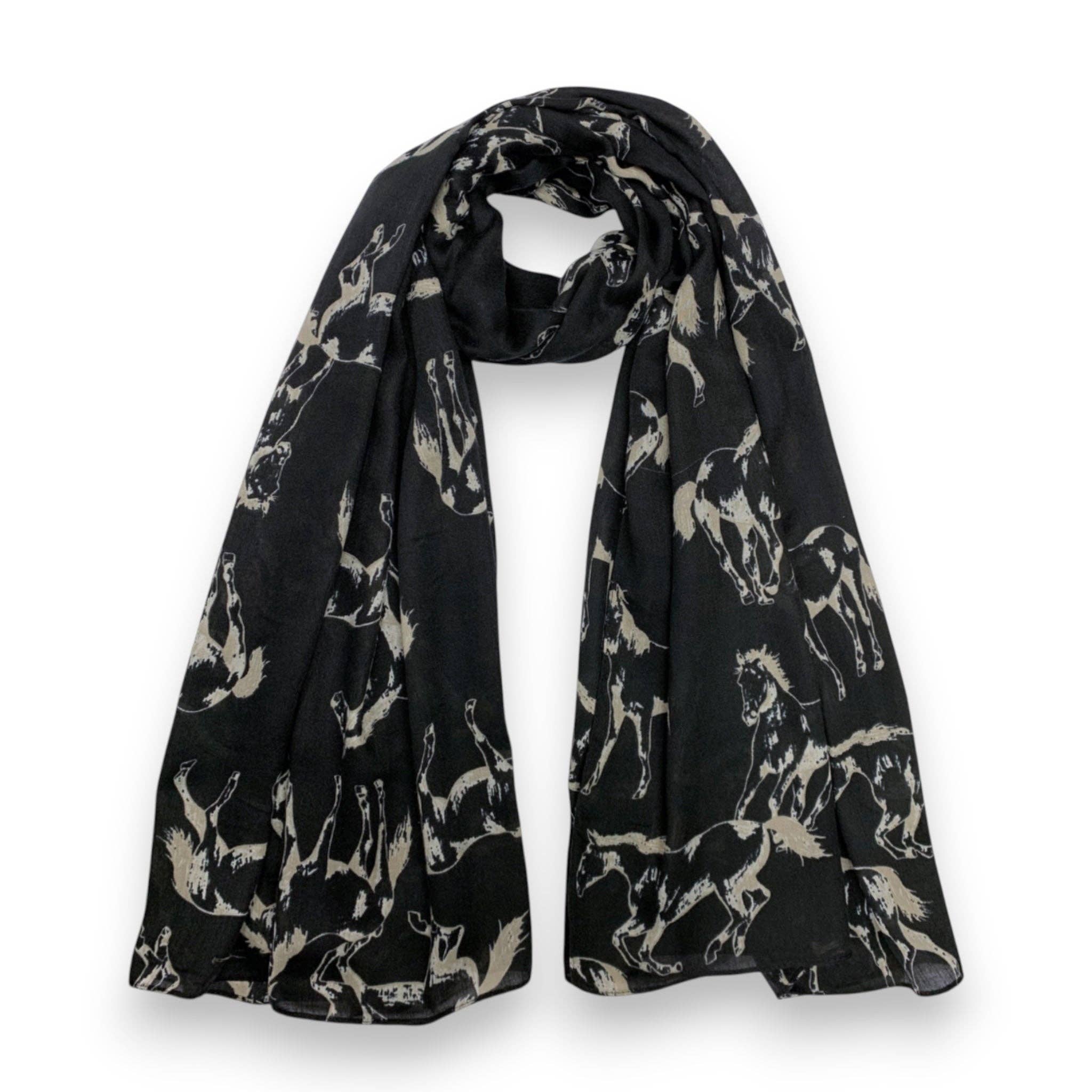Lili Scarves (US Duty Free) - Wholesale Scarf - Women's - Horse Print Cotton Blend Scarf3