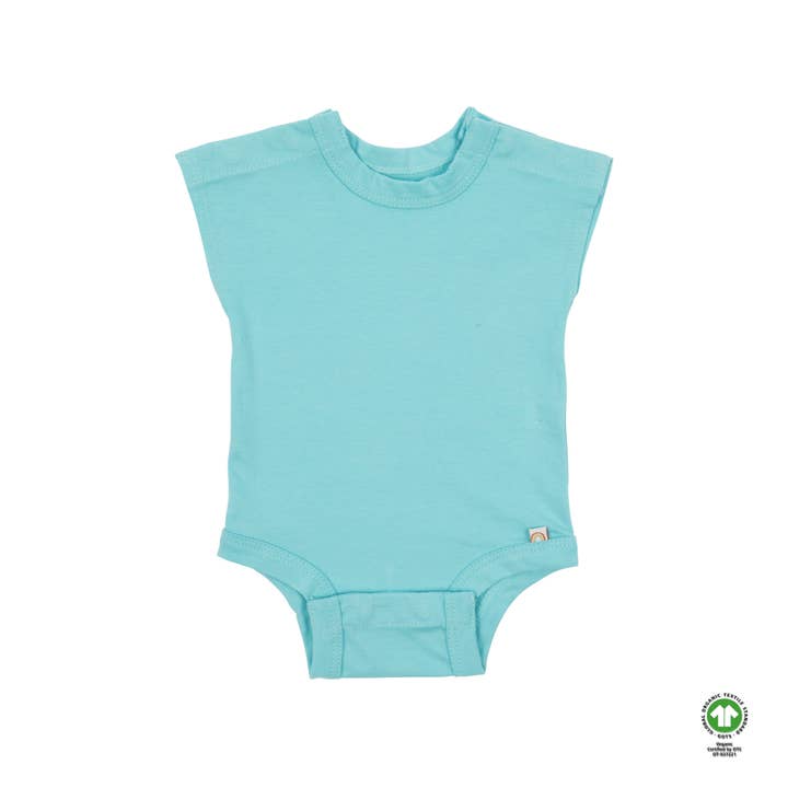 Tabeeze - Wholesale Bodysuit (Non-Footed) - Baby - 100% Organic Cotton Baby Bottom-Up Bodysuit/Onesie, Blue