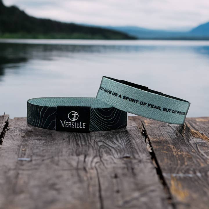 Versible - Wholesale Wristband - Versible® Wristbands - Black Topography / 2 Timothy 1:7