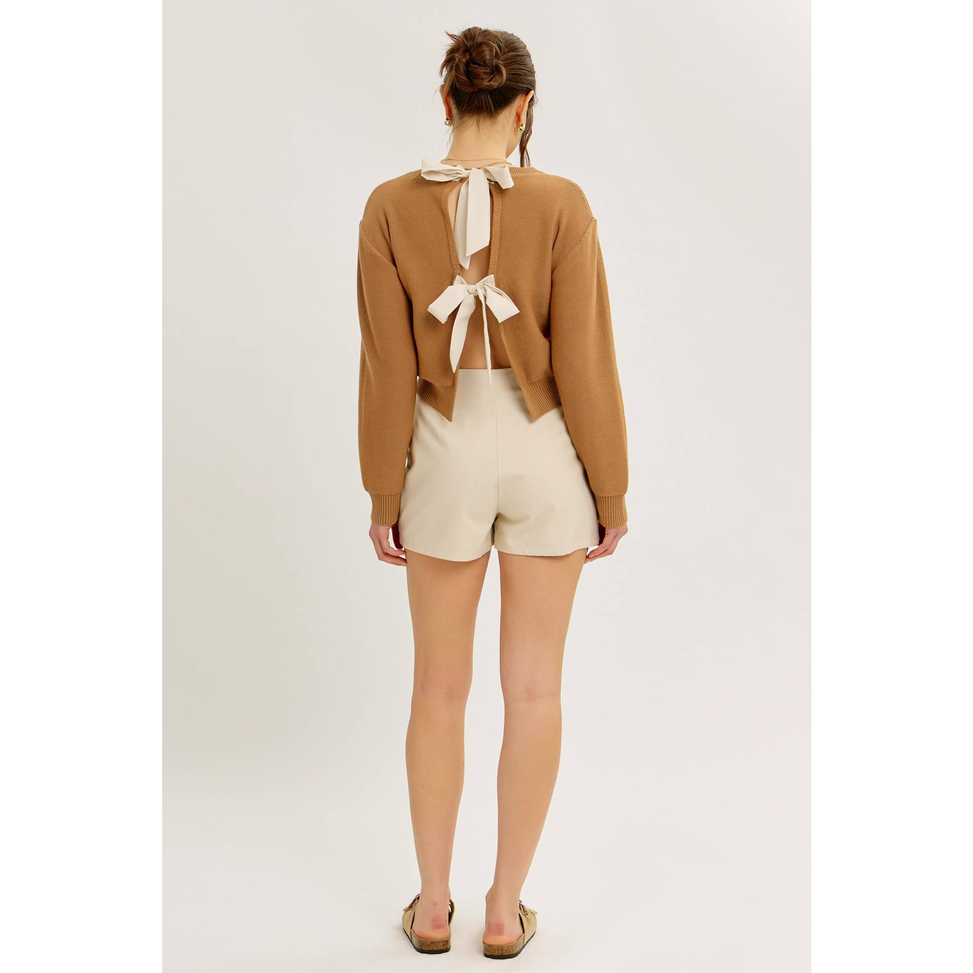 idem ditto – Pulôver - Mulher por atacado – TOP DE MALHA COM LAÇO NAS COSTAS E DECOTE REDONDO EM CONTRASTE14