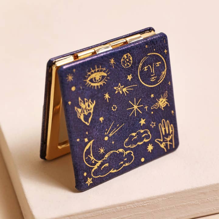 Lisa Angel - Wholesale Compact Mirror - Blue Starry Night Compact Mirror