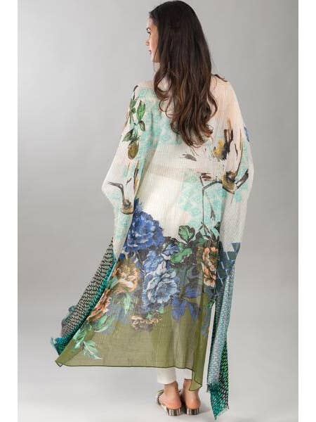 SAACHI - Wholesale Kimono - Women's - Shimmering Floral Print Kimono