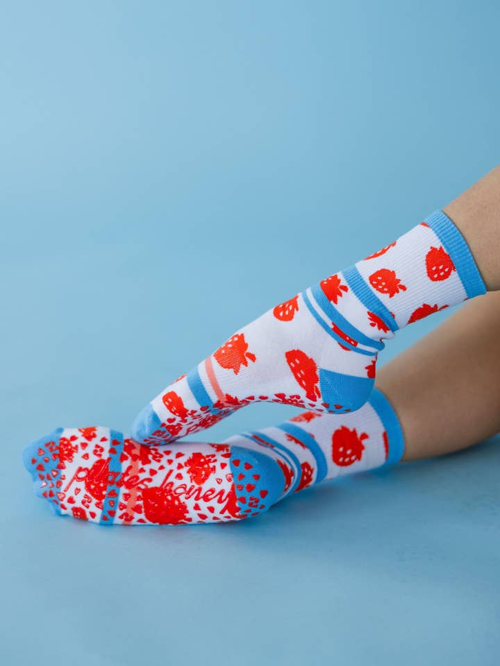 Calzini Antiscivolo Crew Bacche Estive per la vendita all'ingrosso da parte di Pilates Honey