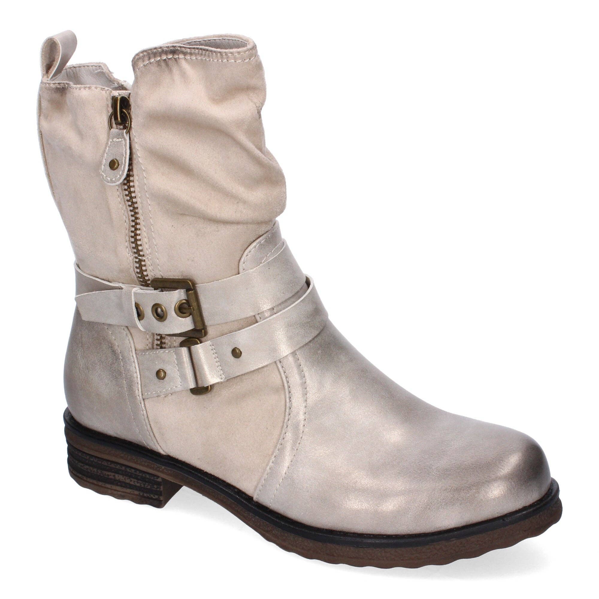 Brideluxe Mayorista - Vendita all'ingrosso Stivali - Donna - Stivali Eleganti da Donna con Fibbia, Cinghie Decorative e Cerniera Laterale2