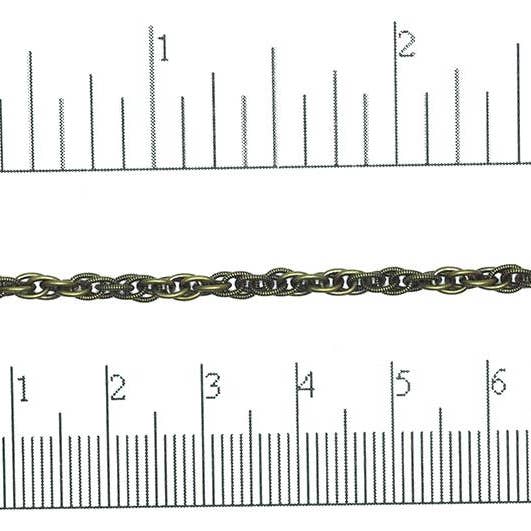 Continental Beads - Wholesale Craft Supplies - 3mm Spiga Rope Spiral Chain - Sold by the Foot - Multiple Finishes - CH 870