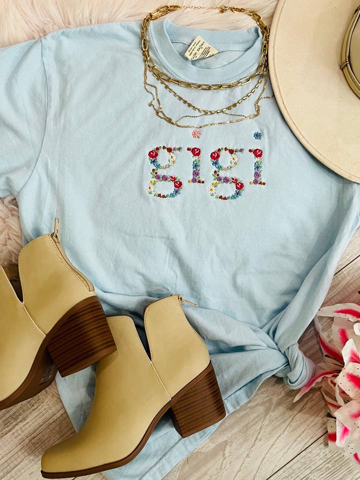 Gigi Floral Embroidered Tee for wholesale by P&PD Wholesale
