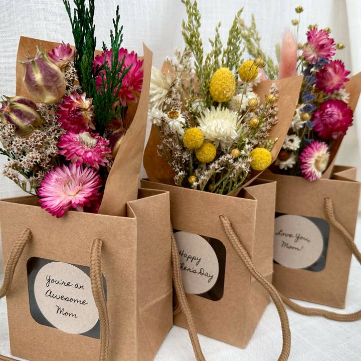 Mother's Day Mix Bouquet Bag Dried Floral Gift for wholesale by CA Studios