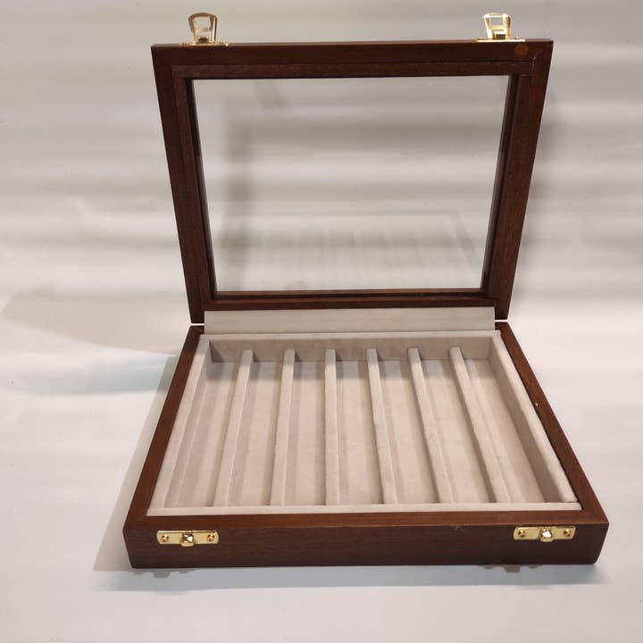 Pen Box, Wood and Velvet Pencil Case for wholesale by Coins&More