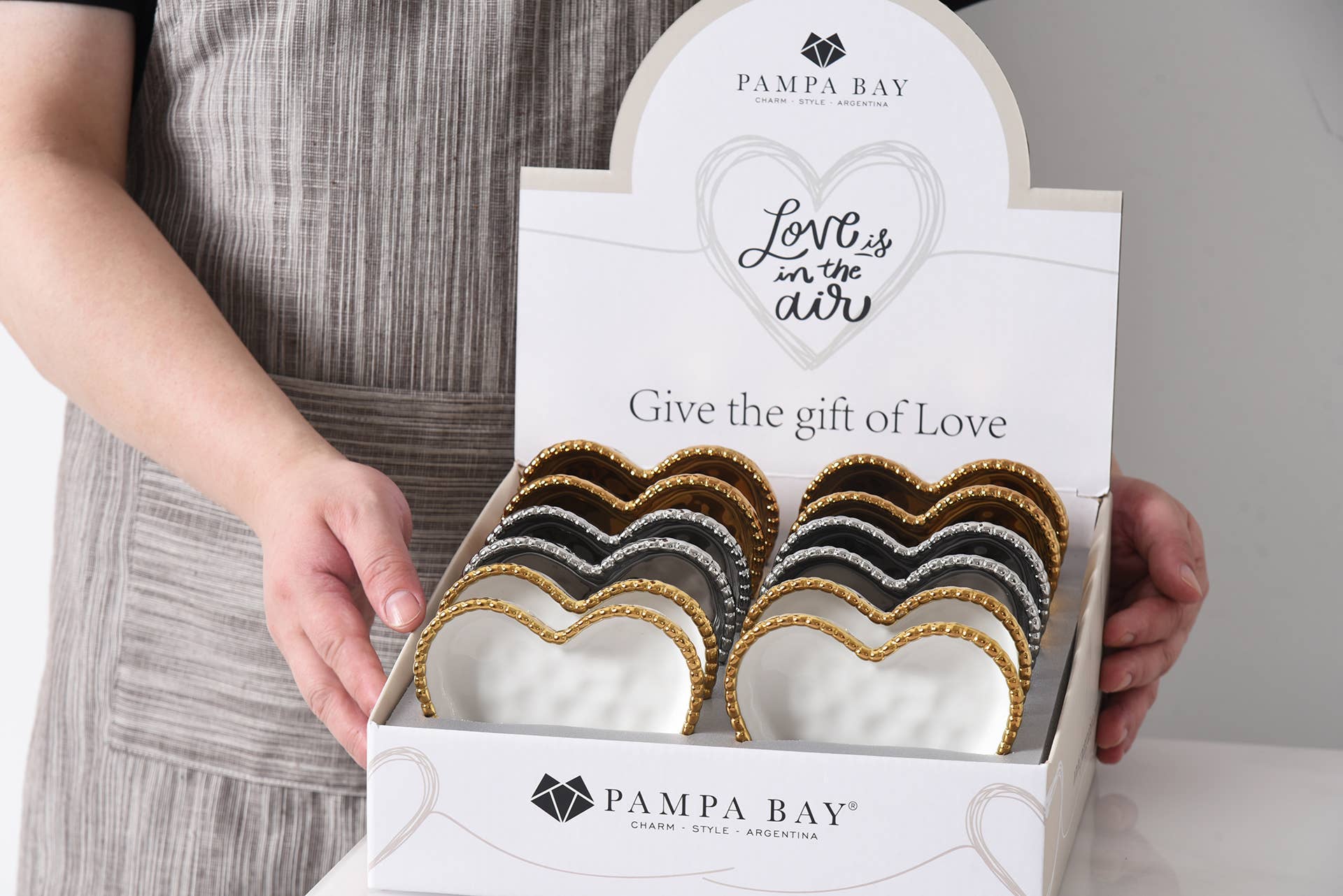 Pampa Bay - Venta al por mayor Bandejas/platos/boles decorativos - Caja CDU - 12 Mini Platos Corazón6