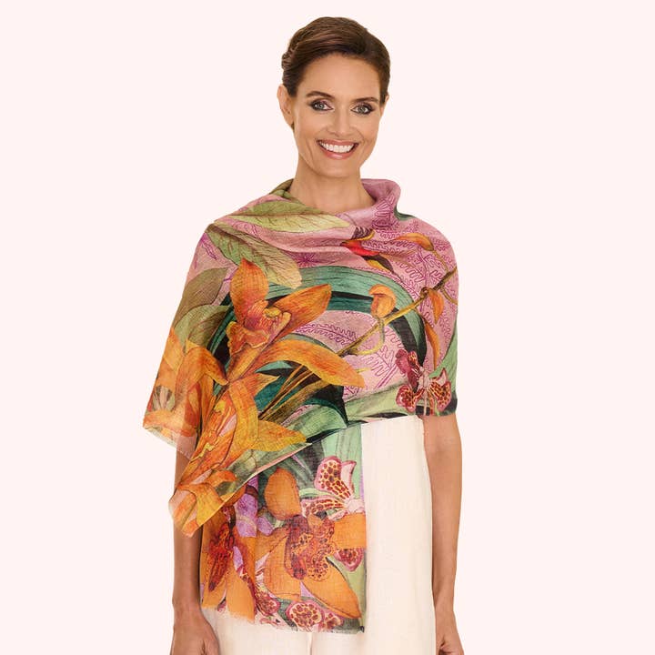 Linne/Bomull Halsduk - Botany Bliss - Lavendel för wholesale av Powder Design - Europe