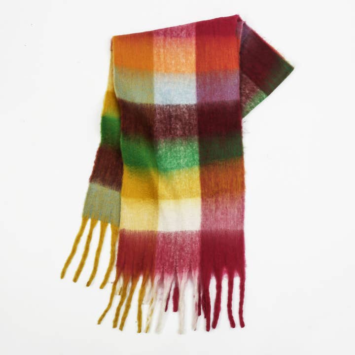 MKS America - Wholesale Scarf - Women's - Colorful Plaid Scarf Shawl Scarf2