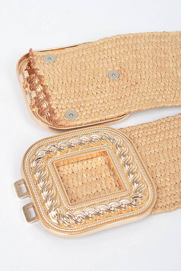 Shop Neighbors - Vendita all'ingrosso Cintura - Donna - Cintura elastica con due fibbie in finta paglia5