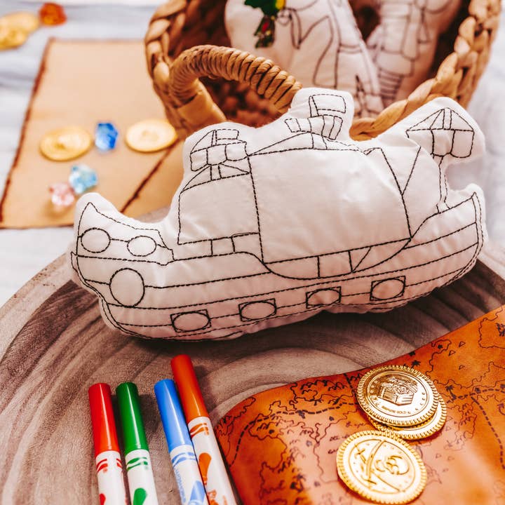 Pirate Ship Doodle Coloring Activity for Kids for wholesale by Tiny Owls Gift Co.