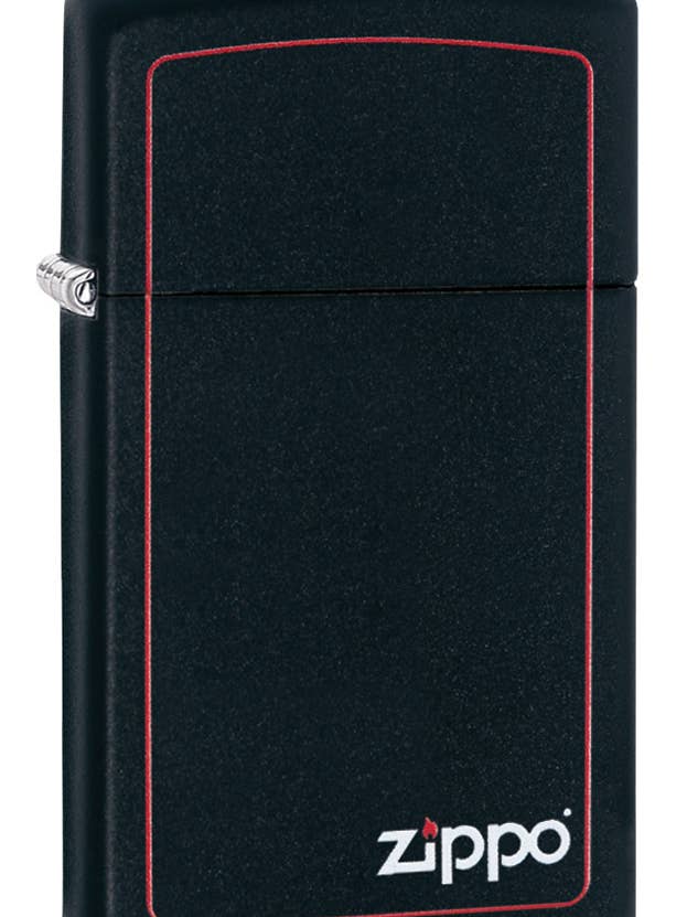 1618ZB Slm Black W/Zippo-Border - CI for wholesale by Zippo Manufacturing Company