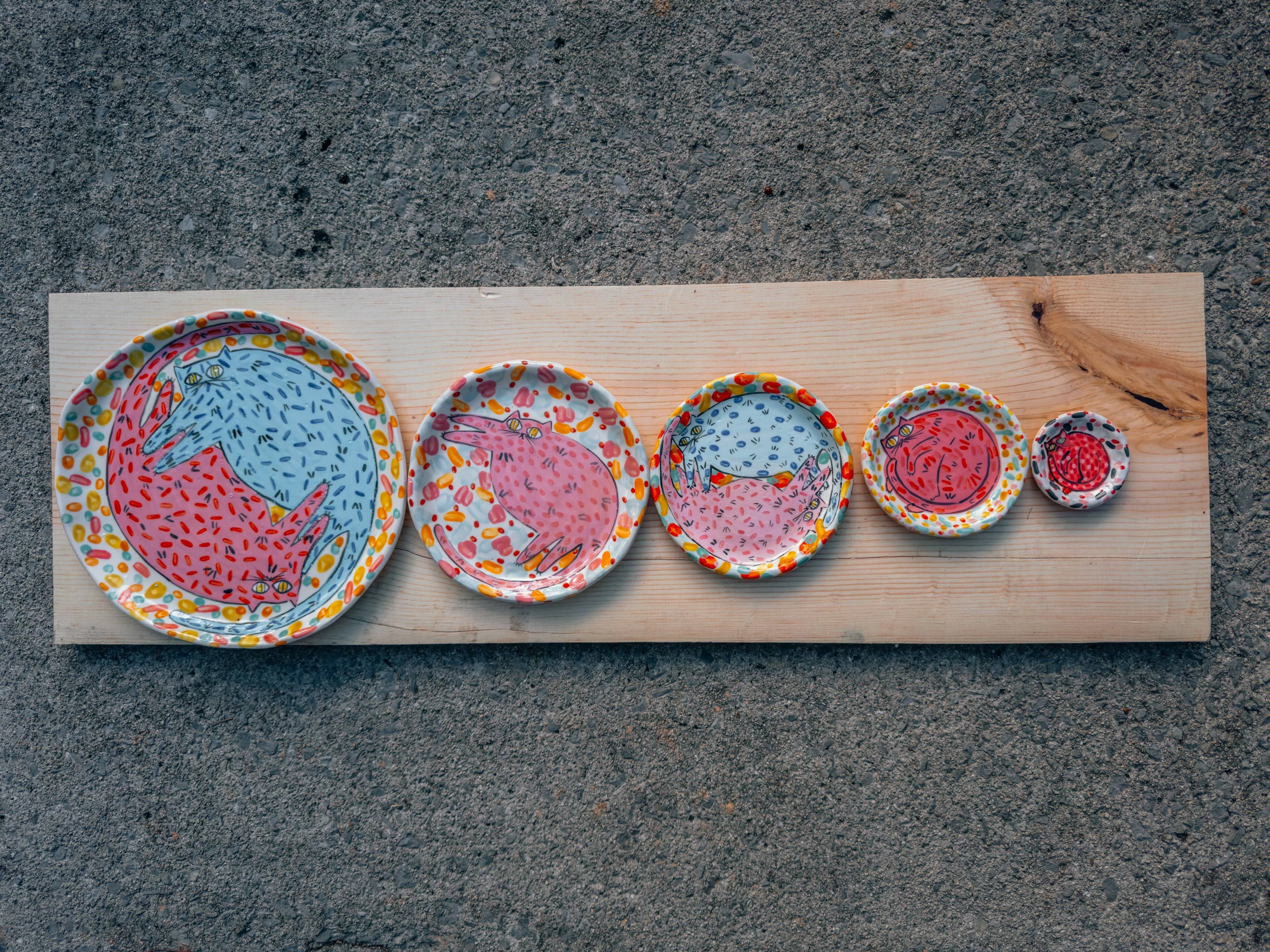 By Bianca Rae - Wholesale Decorative Plate/Dish/Bowl - Maximalist Cat Plate Round In 5 Sizes3