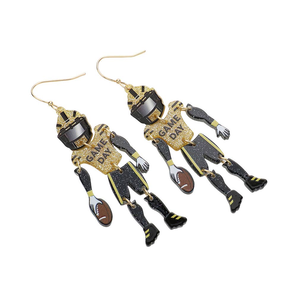 Sensibling Corp. – wholesale Dangle earrings – Resin GAME DAY Football Player Dangle Earrings17