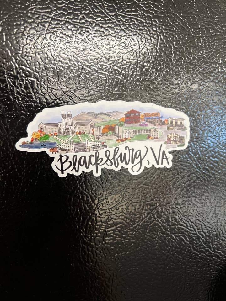 Blacksburg, VA Virginia State Skyline Magnet - large 5inx2in for wholesale by Thirteenwinks