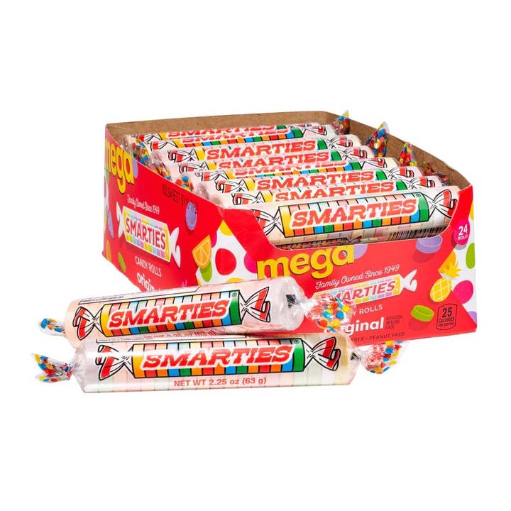 Grandpa Joe's Candy Shop - Wholesale Hard Candy - Smarties Mega Roll, 2.25oz, 24ct Case