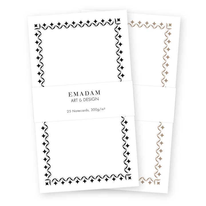 Notitiekaartjes - vintage 'Star Tulip' lijst, set van 25, tweekleurig voor wholesale door Emadam - Art & Design