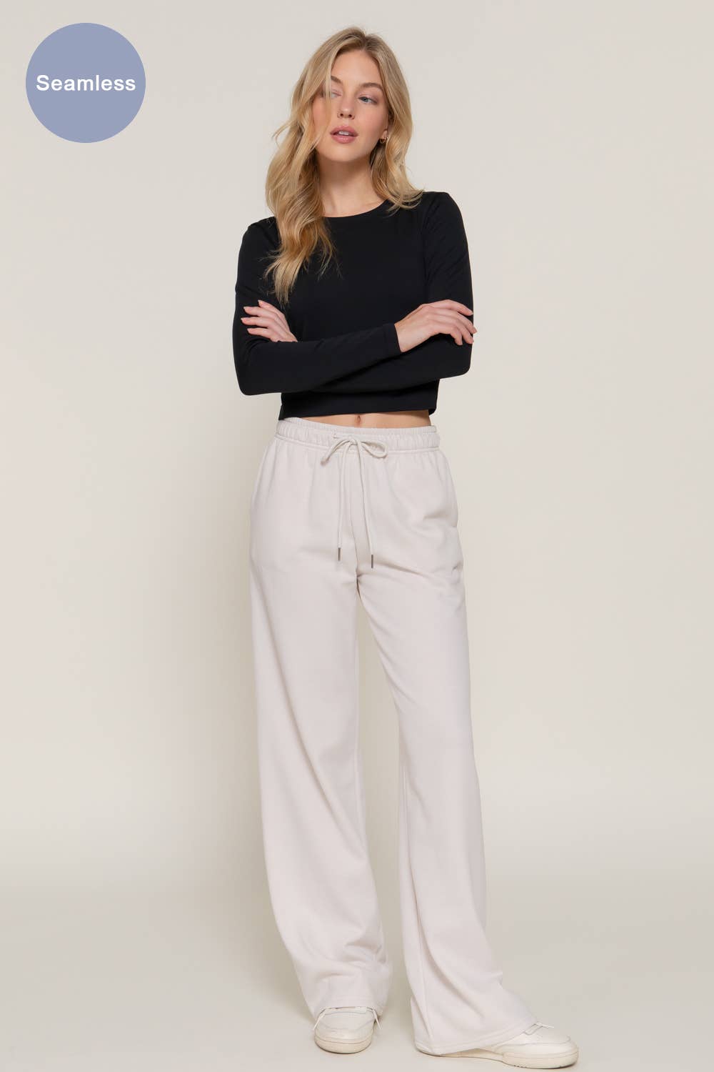 Active Basic | Active USA - Wholesale Knit Top - Women's - Long Sleeve Crew Neck Inner Fur Seamless Crop Top1