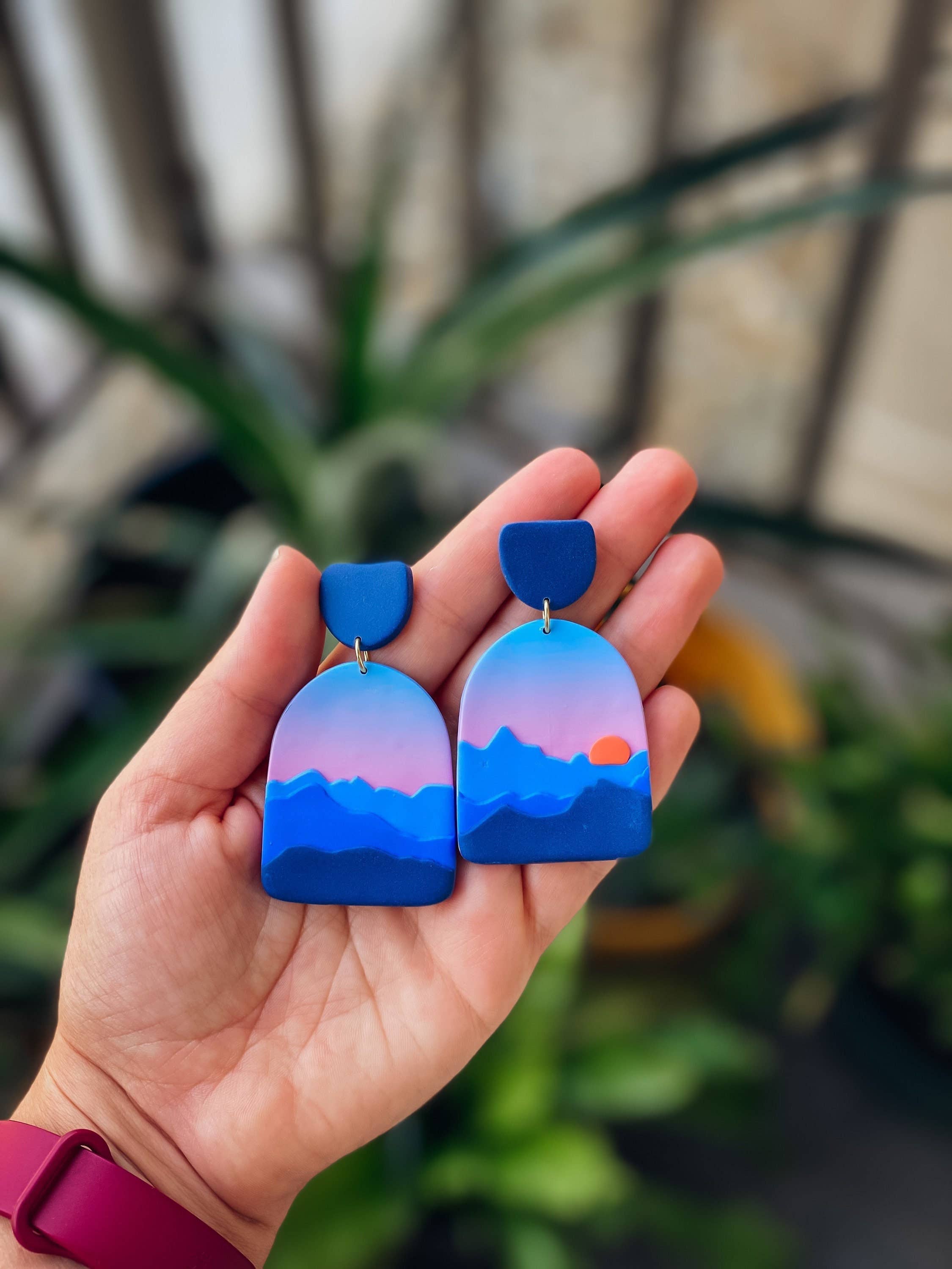 Lauren Likes Art - Wholesale Dangle Earrings - Blue Ridge Mountain Earrings, Virginia Accessory, North Carolina, Travel Outfit, National Park Gift, Appalachian Adventure, Smokey Mountain6