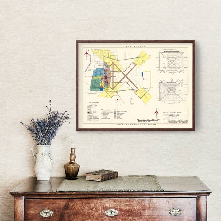 Ted's Vintage Art - Wholesale Map - Vintage Map of Goodfellow Air Force Base, 19521