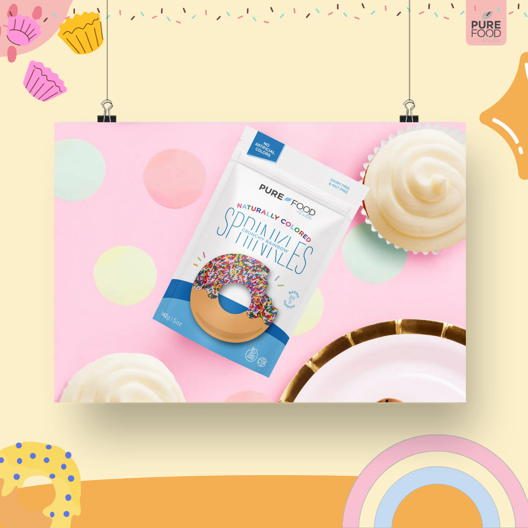 Pure Food by Estee - Wholesale Sprinkles - Rainbow All Natural Sprinkles - 5 OZ - Case of 126