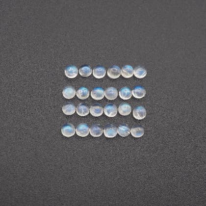 Rainbow Moonstone Cabs Round 3 mm Approximately 3.82 Carat for wholesale by GTG Gems Corp