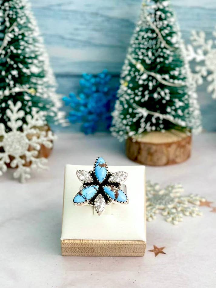 Winter Blossom Golden Hills Ring Cluster for wholesale by Krush Kandy