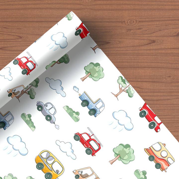 House of Binky - Wholesale Flat Wrap - Toy Cars Pattern Wrapping Paper Custom Printed Gift Wrap4