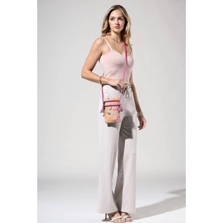 AMELIA Hand-painted Genuine Leather Cellphone Bag for wholesale on Faire