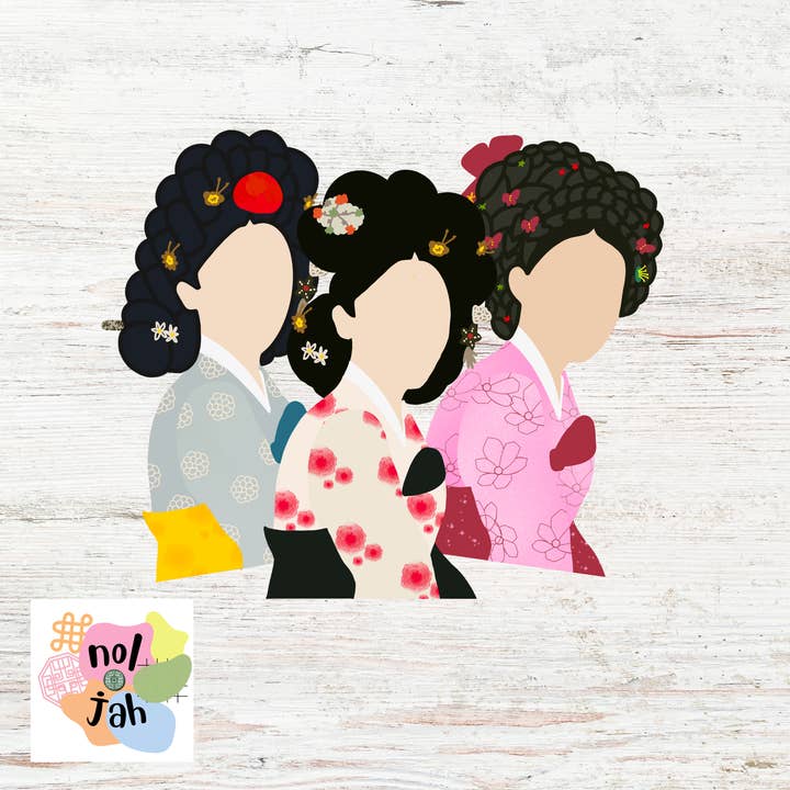 Adesivo de senhora coreana, adesivos hanbok por atacado de Nol.jah,LLC