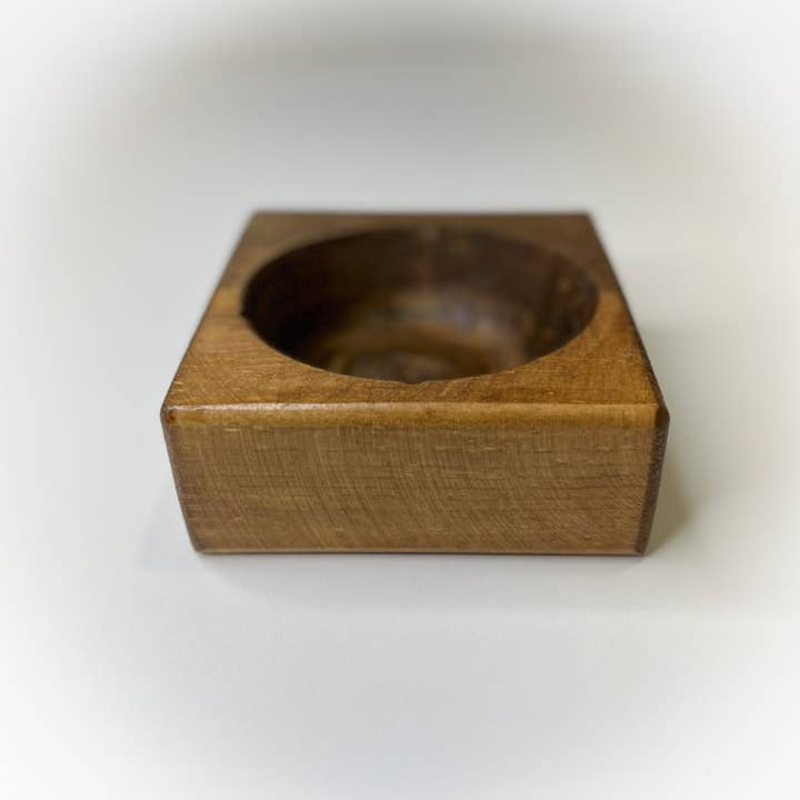 Wood Bowl Candle Supply - Venta al por mayor Candelabros - Molde cuadrado para queso con 1 agujero, cuenco de madera listo para velas, 5.5 x 5.5 pulgadas