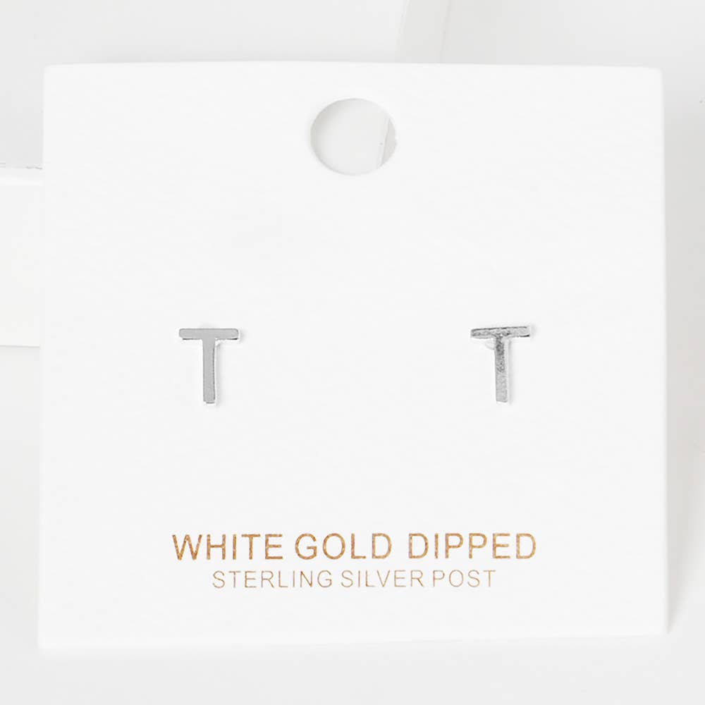 Sensibling Corp. - Wholesale Stud/Post Earrings - Gold Dipped Metal Initial Monogram Stud Earrings47