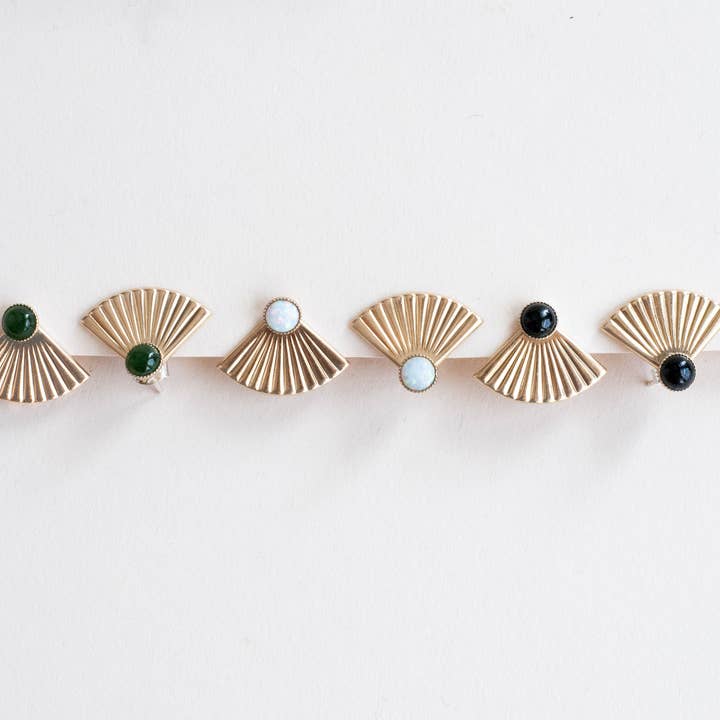 Michelle Starbuck Designs - Vente Clous d'oreille - Boucles d'oreilles mini plissées Onyx4