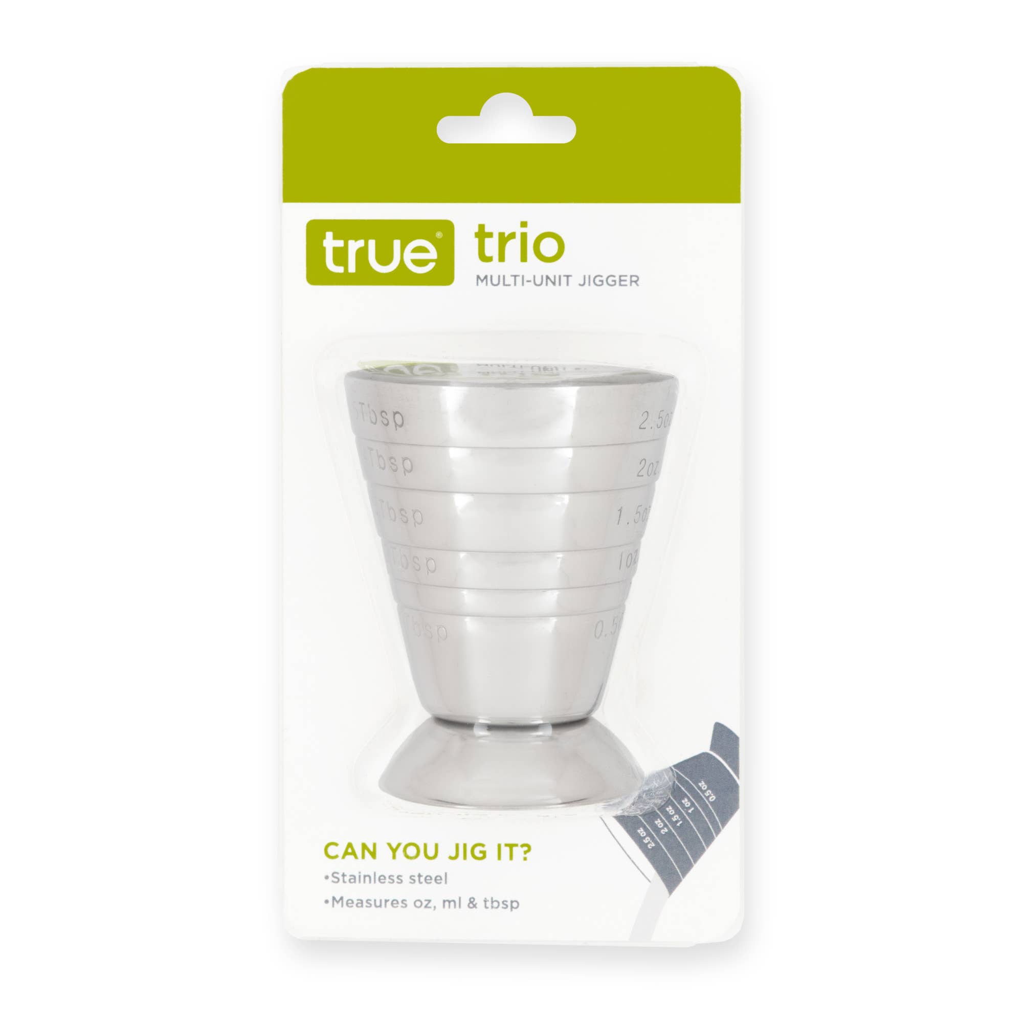 TRUE - Wholesale Jigger - Trio Stainless Steel Multi Unit Liquor Shot Measuring Jigger1