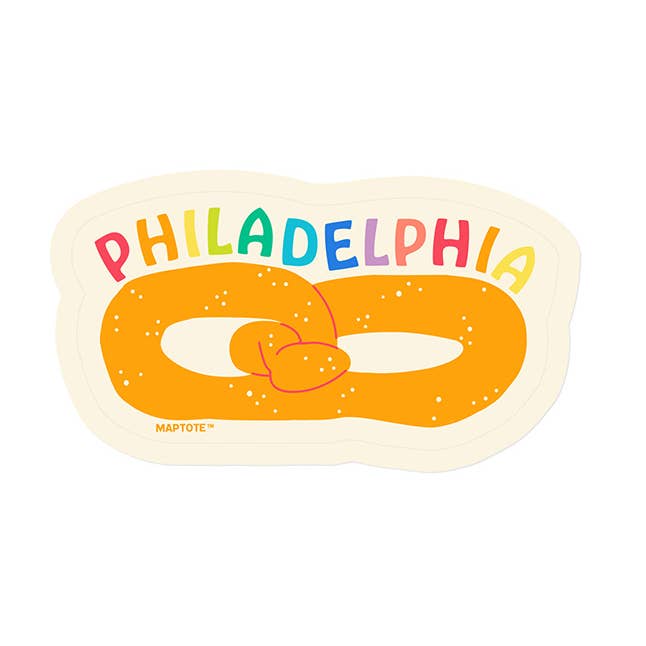 Maptote – wholesale Sticker – Philadelphia Rainbow Pretzel Sticker0