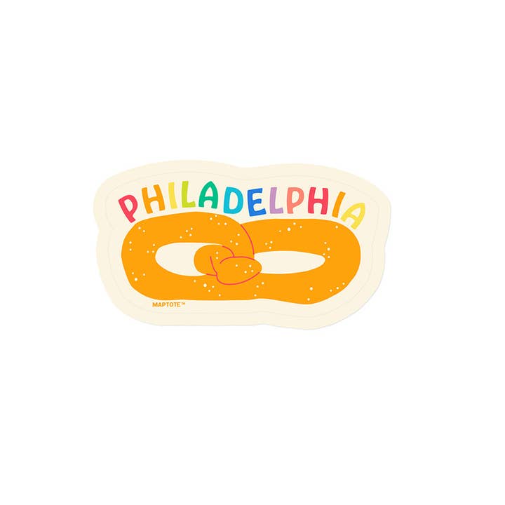 Maptote - Wholesale Sticker - Philadelphia Rainbow Pretzel Sticker