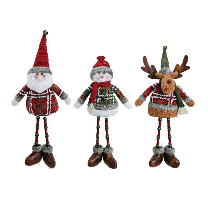 17.5" Xmas Time Sitters, 3 asst. for wholesale by Santa’s Workshop Inc.