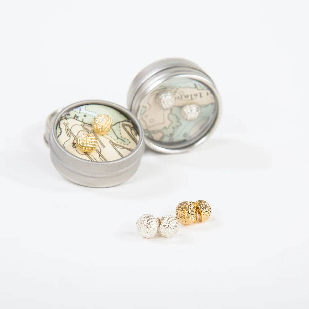 Patsy Kane | Nautical - Wholesale Stud/Post Earrings - Monkey Fist Earrings Sterling Silver2