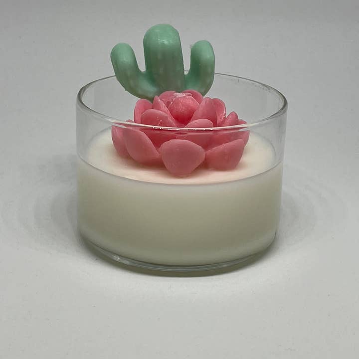 Apricot Succulent Soy Candle for wholesale by A Lovely Mindset LLC