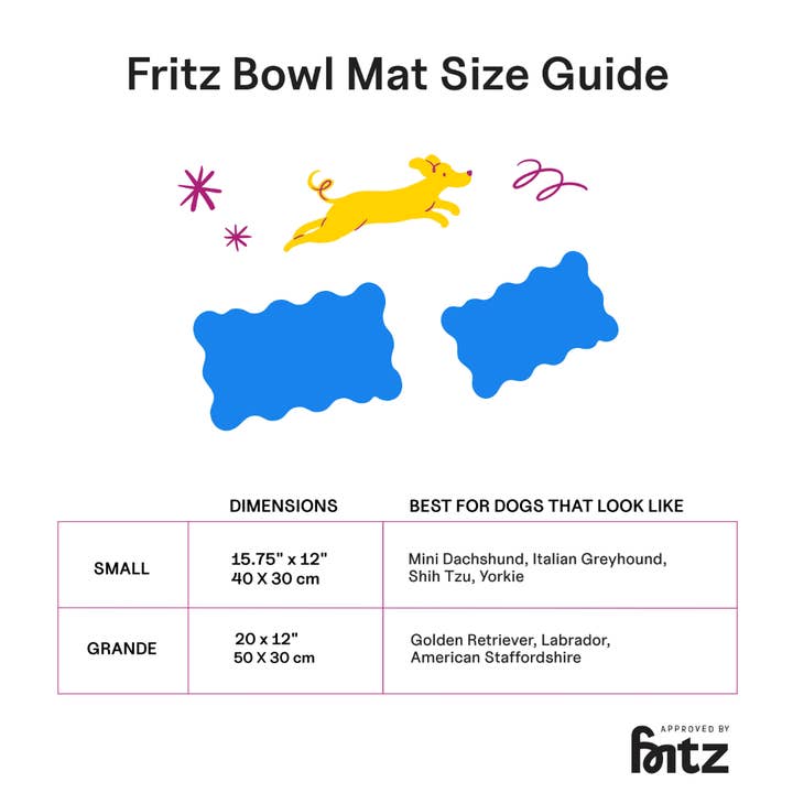 Approved by Fritz - USA - Wholesale Pet Food Mat - Dog - The Fritz Bowl Mat For Dogs | For Ceramic Bowls, Stainless 2