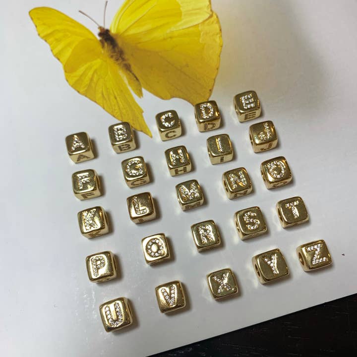 Cube Zirconium Initial Letter for wholesale by E ACCESORIES JEWERLY