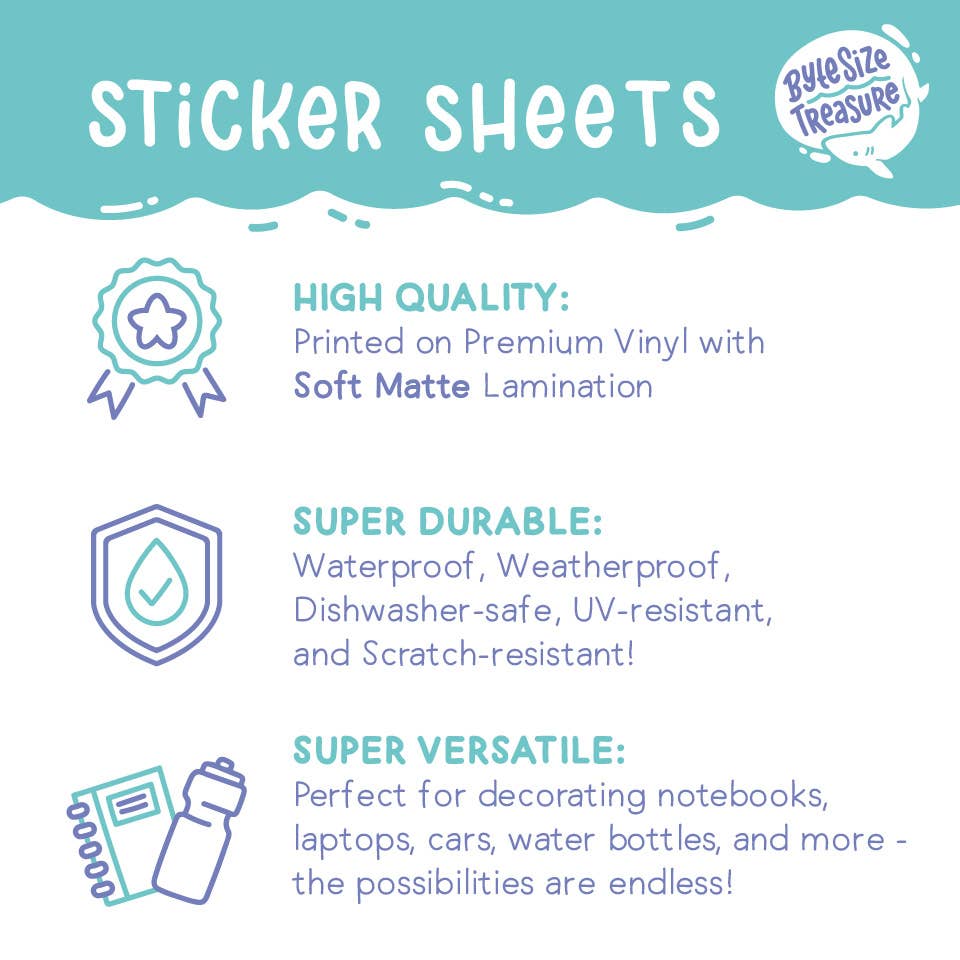 Byte Size Treasure - Wholesale Sticker - Manta Ray of Sunshine Sticker Sheet2